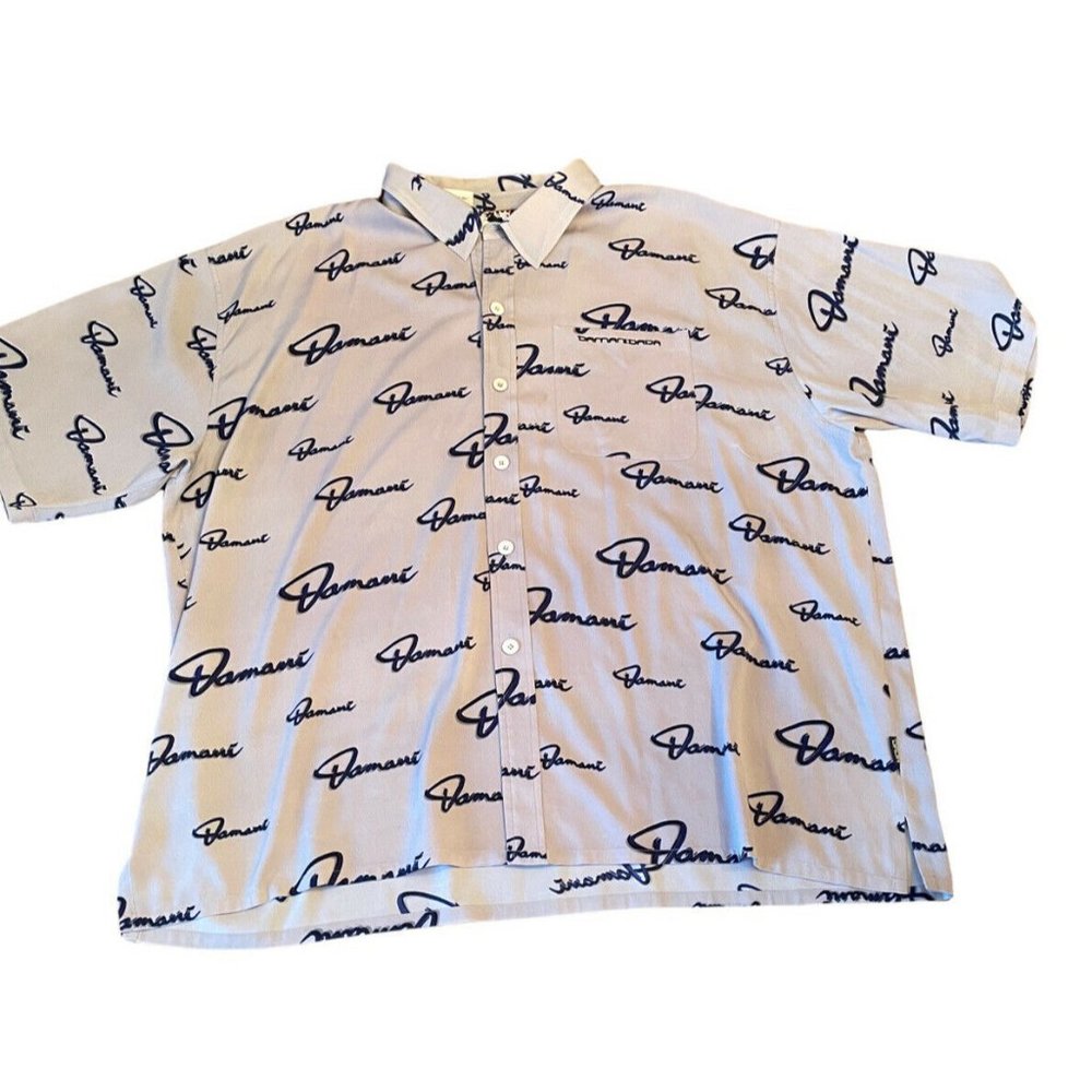 Damani Dada Mens Size 4XL Short sleeve shirt Hip Hop Gray